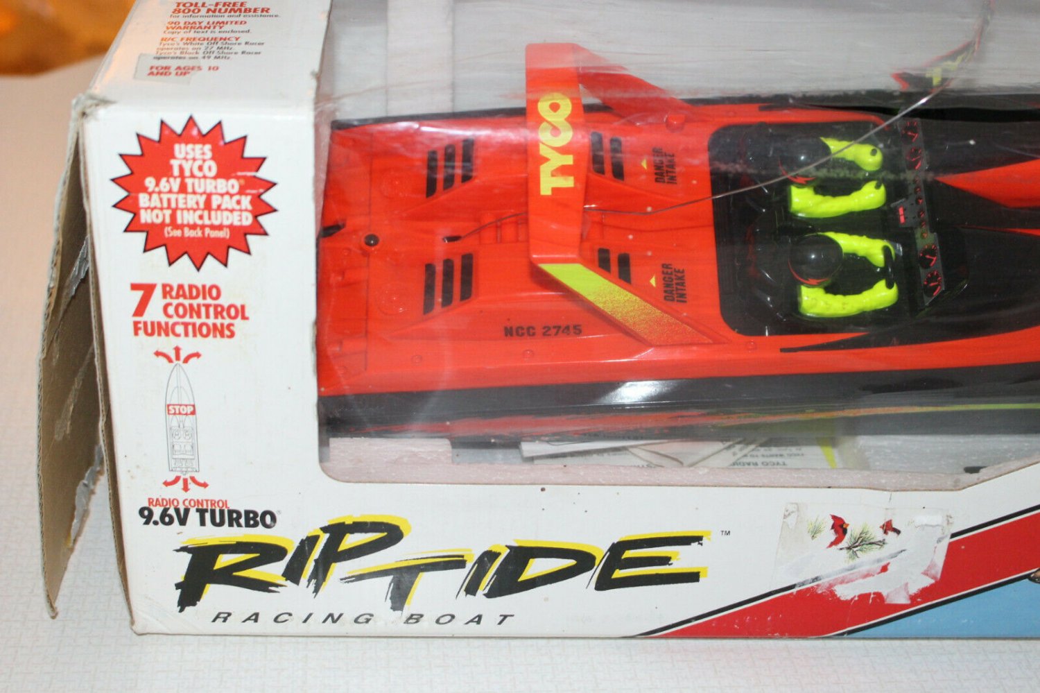 Tyco RC RipTide Jet Racing Boat 9.6V Turbo Model 2745-49 in Box w Extra ...