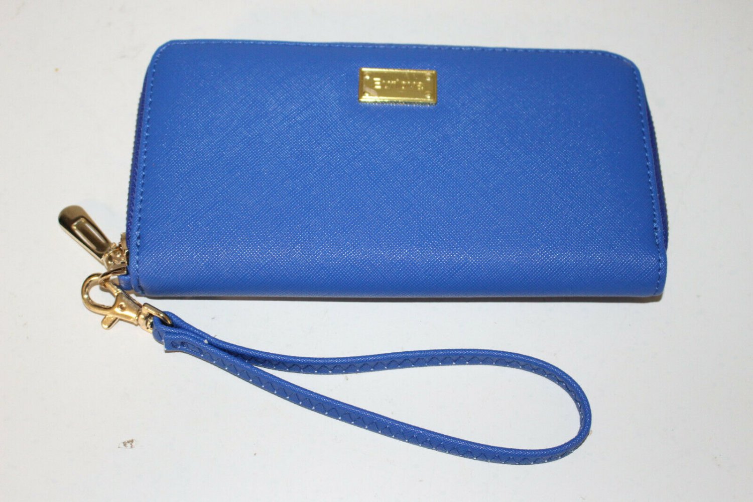 Blue Long Full Zip Around Wallet Card Holder Wristlet 8 x 4 x 1 Change Pocket