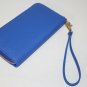 Blue Long Full Zip Around Wallet Card Holder Wristlet 8 x 4 x 1 Change Pocket