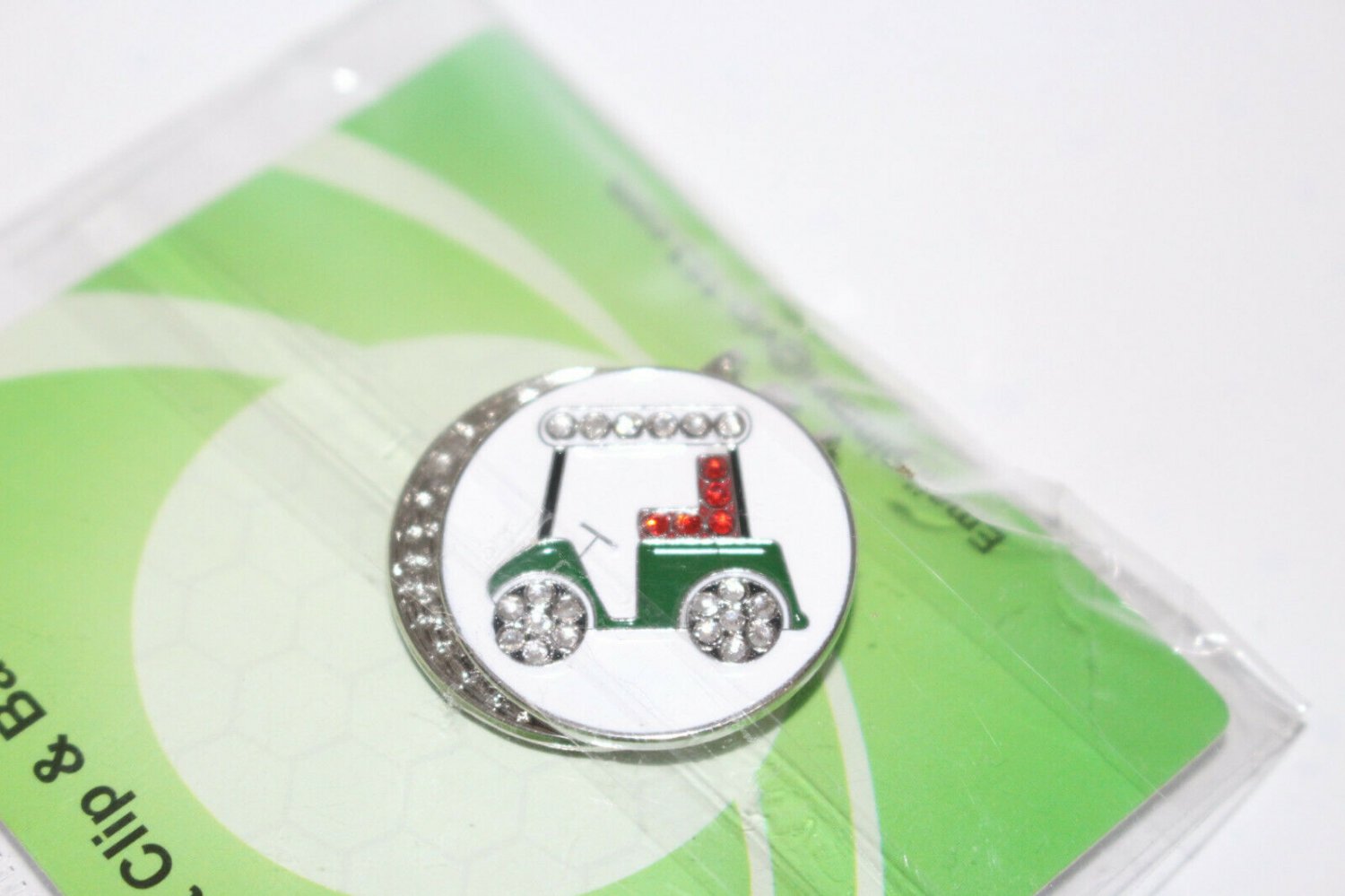 Golf Ball Marker with Magnetic Hat Clip Jeweled Jewel Sparkle Gem Golf Cart