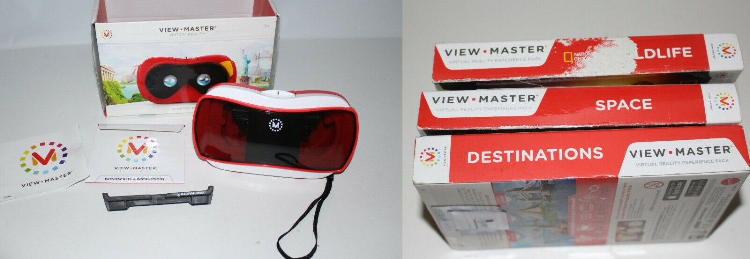 ViewMaster Virtual Reality Starter Kit Bundle w 3 Experience Packs View Master