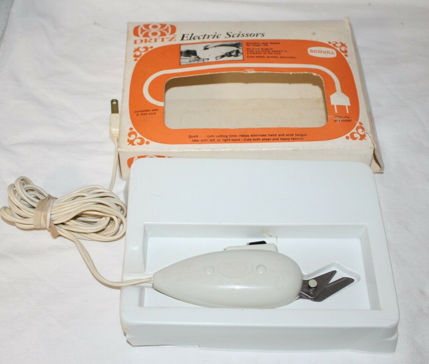 Vintage Dritz Electric Scissors Right or Left Handed Shears Long Cord