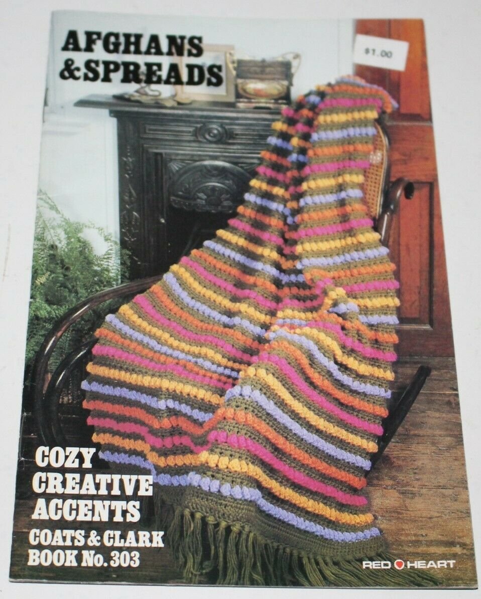 Coats & Clark's Knit and Crochet Patterns Book No 303 Afghans and Bedspreads