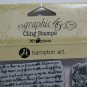 Hampton Graphic 45 Enchanted Forest Cling Stamp Set #1 Fairies Griffons Script
