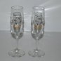 2 Millennium 2000 Champagne Flute Drinking Toasting Glass Souvenir 8" Bar Ware