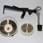 Vtg Gold Sewing Machine Knobs Stitch Length Width Assembly w Reverse Dressmaker