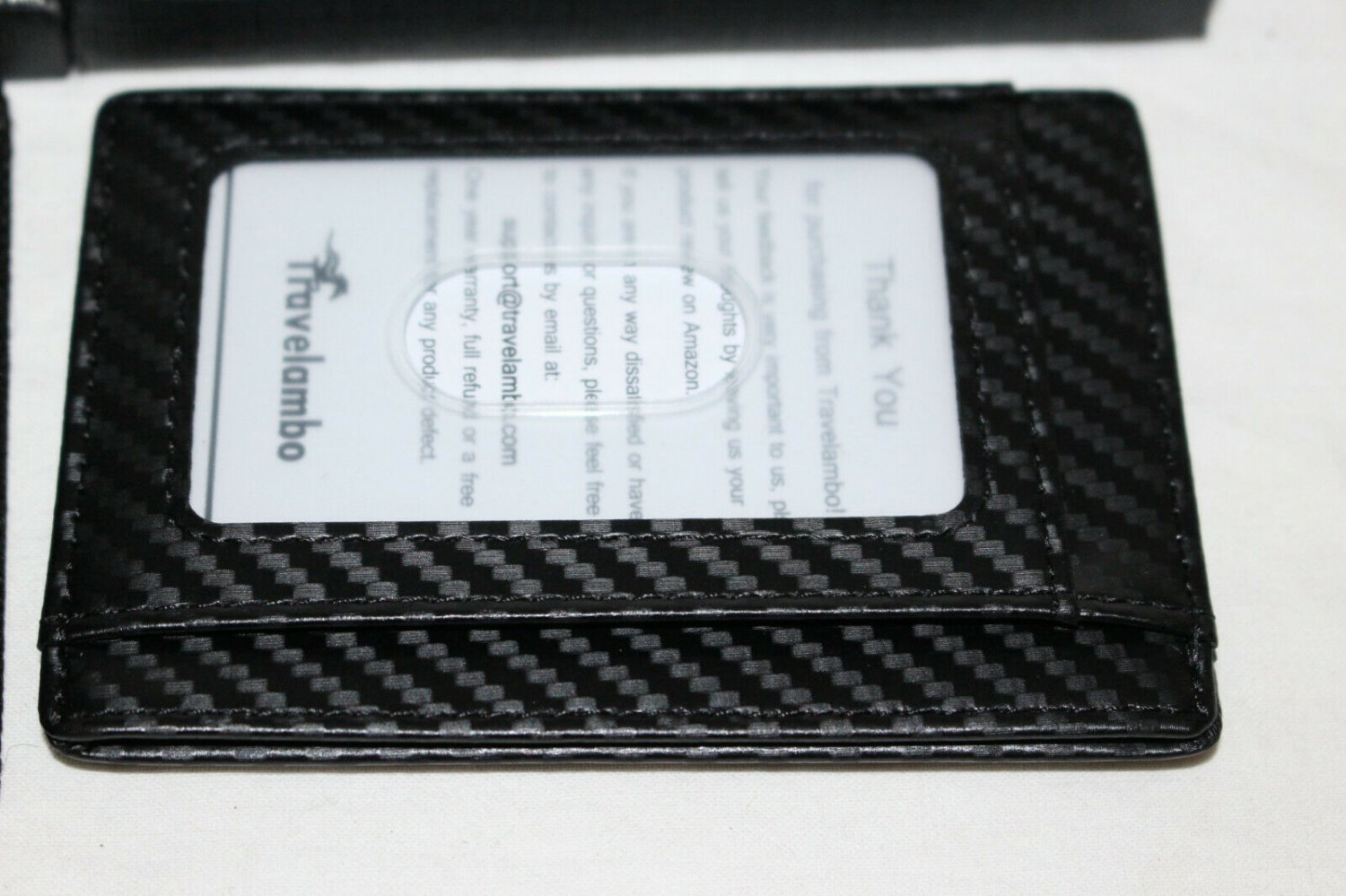 RFID Blocking Minimalist Slim Front Pocket Wallet ID Window Black