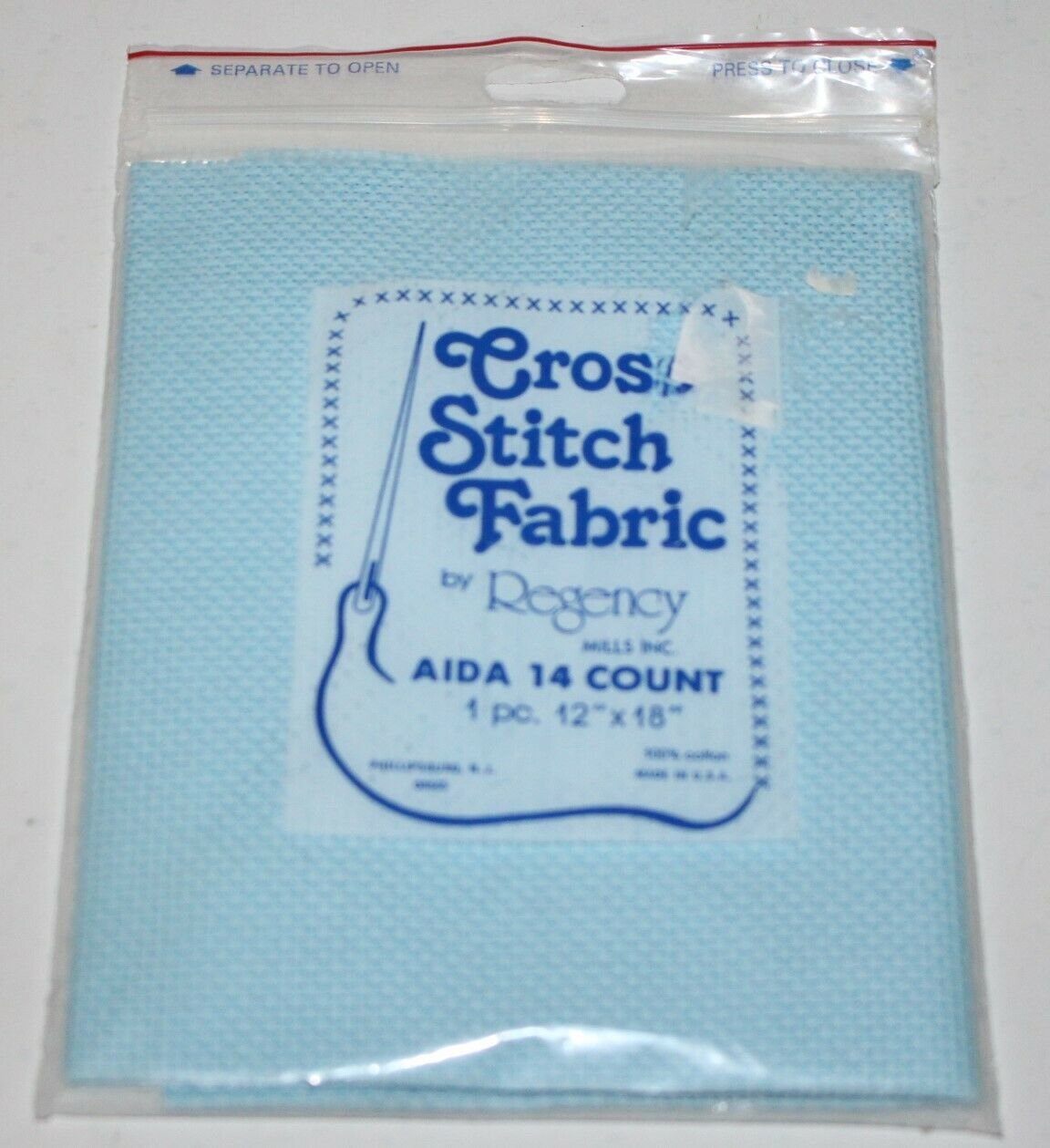 Regency Mills Light Blue Aida 14 Count 12&acirc;�� X 18&acirc;�� Cross Stitch Cotton Fabric