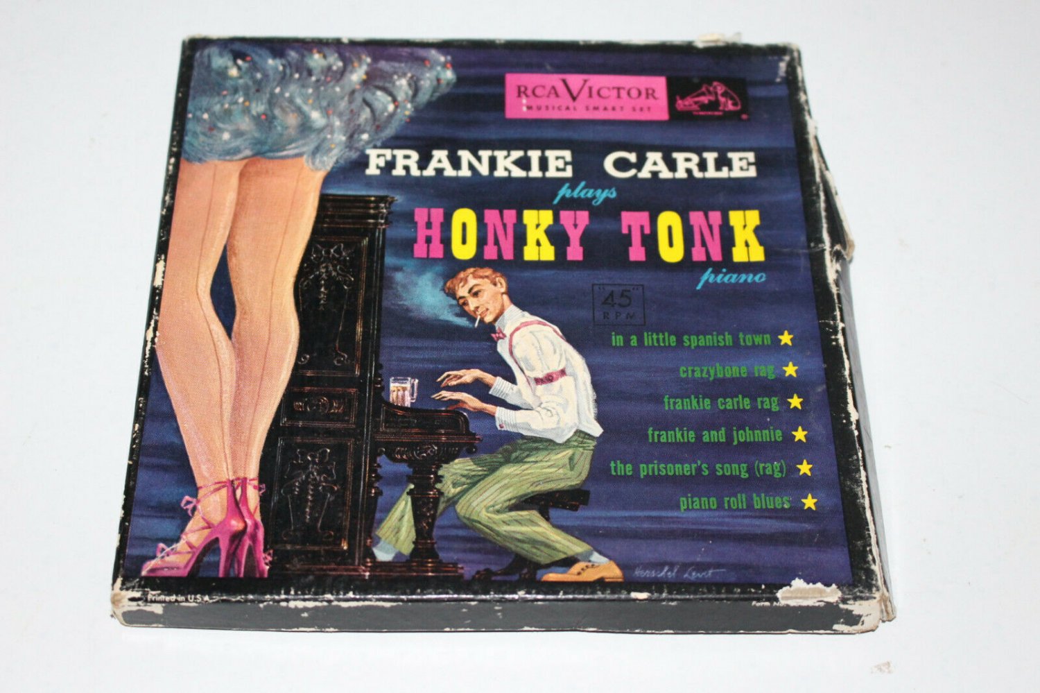 FRANKIE CARLE HONKY TONK PIANO RCA Victor 45 rpm 3 Record Musical Smart Set