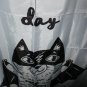 Have A SUPER Day Super Bat Cat Dog Print Polyester Shower Curtain w Rings 71"