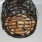 Barrel Wine Cork Holder Dark Bronze Metal Wire w Grape Leaves Beads and Corks