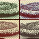 Tri-Coloured Finger Crocheted Long Scarf/Cowl
