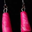 Metallic pink and white premium handmade clay bead earrings with authentic Swarovski elements beads!