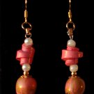 Artisan Pink Swirl Earrings-Accented
