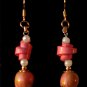 Artisan Pink Swirl Earrings-Accented
