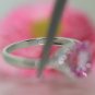 Estate 10k White gold Natural Pink Topaz & Diamond Solitaire ring band 1.73ctw