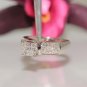 14k gold natural Princess Diamond Invisible illusion engagement solitaire ring