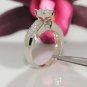 14k gold natural Princess Diamond Invisible illusion engagement solitaire ring