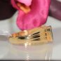 Estate 14k Yellow gold Natural D'Block Tanzanite & Diamond solitaire ring 1.03ct