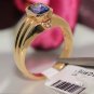 Estate 14k Yellow gold Natural D'Block Tanzanite & Diamond solitaire ring 1.03ct
