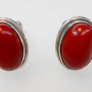 Coral Moonstone Sterling Silver 925 Cufflinks Handmade Jewellery Mens C9