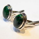Malachite Sterling Silver 925 Cufflink  Handmade Oval Beautiful Awesome C90