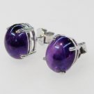 Amethyst Cab Earring Stud Sterling Silver 925 Handmade Marvelous Awesome F20