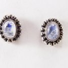 Magestic Rainbow Moonstone Studs Earring 925 Sterling Silver Jewellery White E277