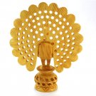 Beautiful Wooden Handmade Dancing Peacock In Wooden Color