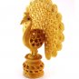 Beautiful Wooden Handmade Dancing Peacock In Wooden Color