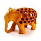 Amazing Wooden Handmade Elephant With Wood Color Great Work Inside Elephant
