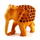 Amazing Wooden Handmade Elephant With Wood Color Great Work Inside Elephant
