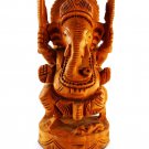 Amazing Wooden Handmade Lord Ganesh Elephant With Wood Color