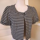 ANN TAYLOR LOFT WOMEN'S WHITE BLACK TWEED BLAZER JACKET SIZE 4