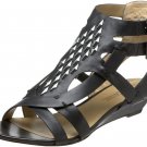 JOAN & DAVID WOMEN'S GLADIATOR SANDALS BLACK Leather SANDALS Shoes Size 6M NEW
