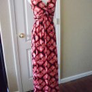 GLAMOUR WOMEN'S BLACK CORAL V NECK SLEEVELESS MAXI DRESS SIZE 6 S NEW!