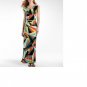 WORTHINGTON WOMEN'S BLACK YELLOW TURQUOISE MAXI DRESS SIZE M NEW