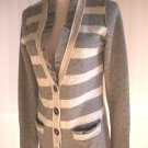 BANANA REPUBLIC WOMEN'S GRAY EXTRA FINE MERINO WOOL KNIT Cardigan Size S