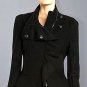 $347 BCBG MAXAZRIA WOMEN'S BLACK WOOL BLEND RUFFLE COAT FITTED JACKET SIZE M NEW