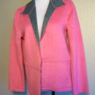 HARVE BENARD WOMEN'S PINK GRAY WOOL CASHMERE JACKET COAT SIZE 6