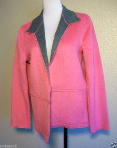 HARVE BENARD WOMEN'S PINK GRAY WOOL CASHMERE JACKET COAT SIZE 6