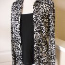 STYLE & CO WOMEN'S WHITE BLACK LONG SLEEVE MESH KNIT Shirt BLOUSE SIZE M
