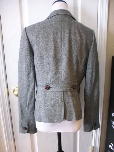 BANANA REPUBLIC WOMEN'S BLACK WOOL BLEND BLAZER JACKET SIZE 8 NEW