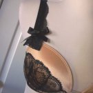 VICTORIA'S SECRET VERY SEXY WOMEN'S NUDE TAN BLACK LACE PUSH UP BRA SIZE 34 B