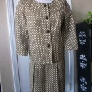 TALBOTS WOMEN'S IVORY OFF WHITE BROWN Skirt Suit OUTFIT SIZE 8 P