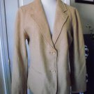CHICO'S WOMEN'S CAMEL TAN WOOL BLENDS BLAZER JACKET SIZE 1 M 8 10 NEW!