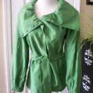 INC WOMEN'S GREEN TRENCH COAT BELTED JACKET SIZE S