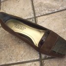Franco Sarto Women's Brown SUEDE PATENT LEATHER SLIP ON Shoes SiZE 5.5