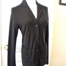 CASUAL CORNER WOMENS Black BUTTON FRONT LONG SLEEVE Knit Shirt Blouse Top Size S