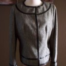 DANA BUCHMAN WOMEN'S White Black TWEED CAREER Jacket BLAZER Size 8